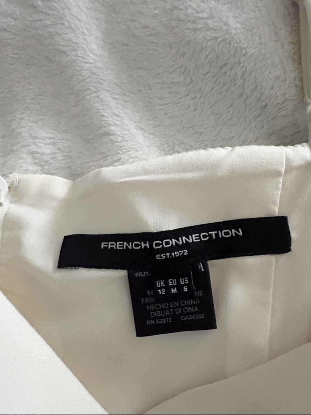French Connection Cream Square-Neck Mini Dress with Straps - Picture 2 of 3